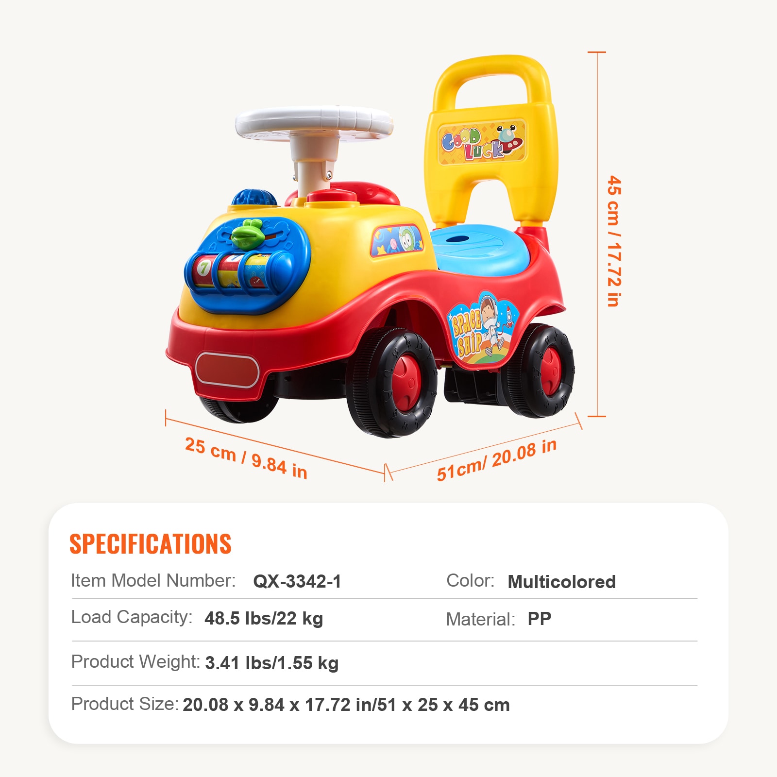 Classic Ride On Push Car For Toddlers With Steering Wheel And Horn_voghion.com